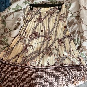 Ankle length silk skirt with whimsical detailing